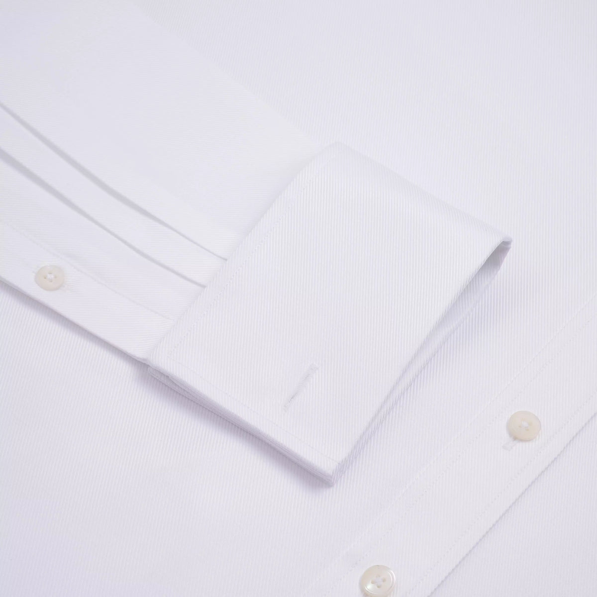 White Slim Fit Double Cuff Royal Twill Formal Shirt