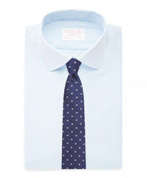 Pale Blue & White Slim Fit Supraluxe Fine Bengal Formal Shirt