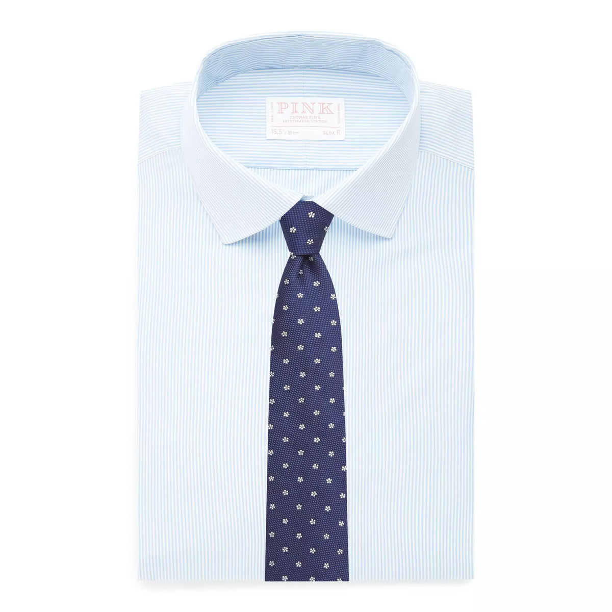 Pale Blue & White Slim Fit Supraluxe Fine Bengal Formal Shirt
