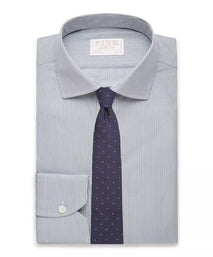 Seas Blue & White Slim Fit Supraluxe Fine Bengal Formal Shirt