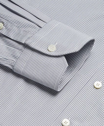 Seas Blue & White Slim Fit Supraluxe Fine Bengal Formal Shirt