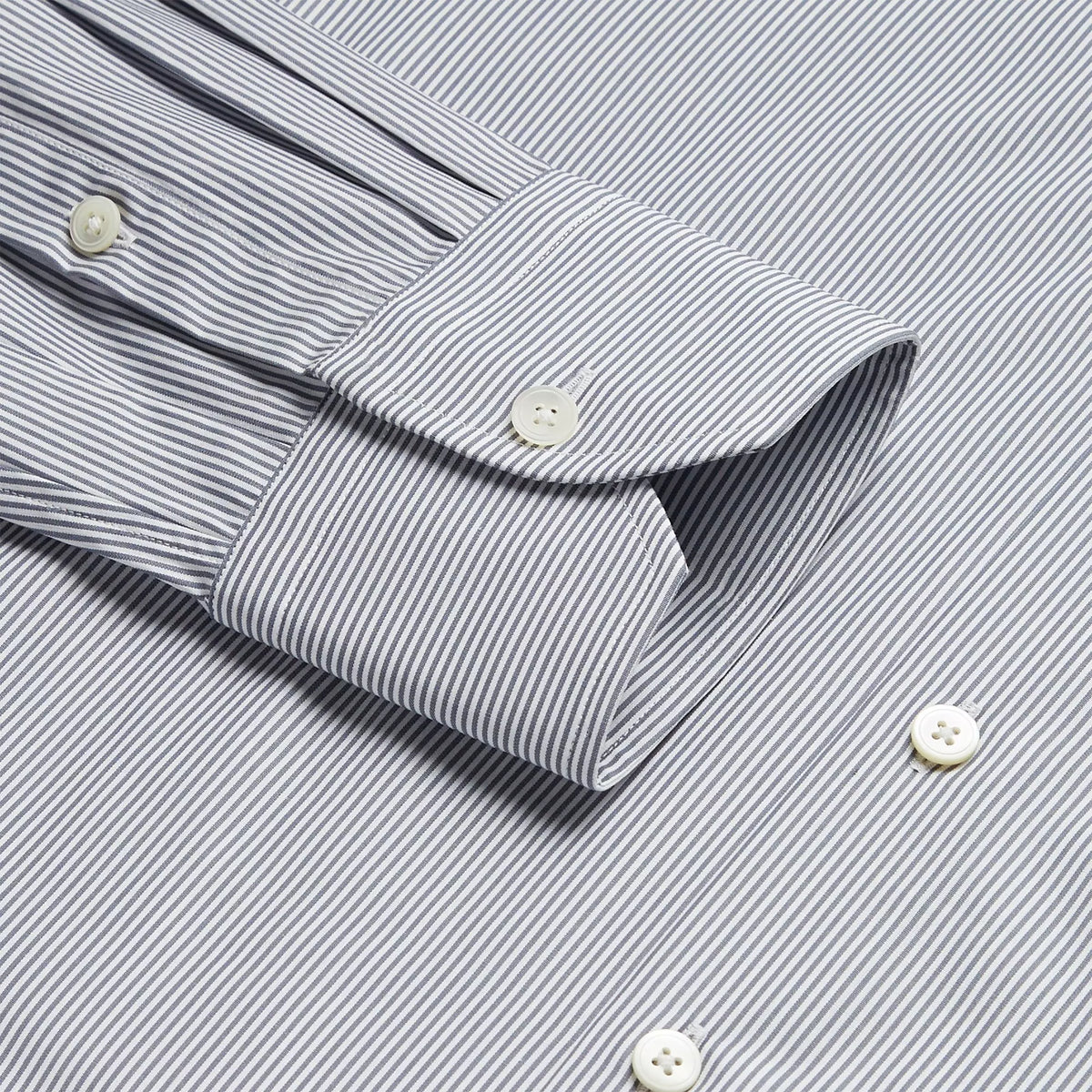 Seas Blue & White Slim Fit Supraluxe Fine Bengal Formal Shirt