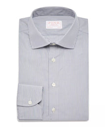 Grey & White Slim Fit Supraluxe Fine Bengal Formal Shirt
