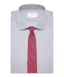 Grey & White Slim Fit Supraluxe Fine Bengal Formal Shirt