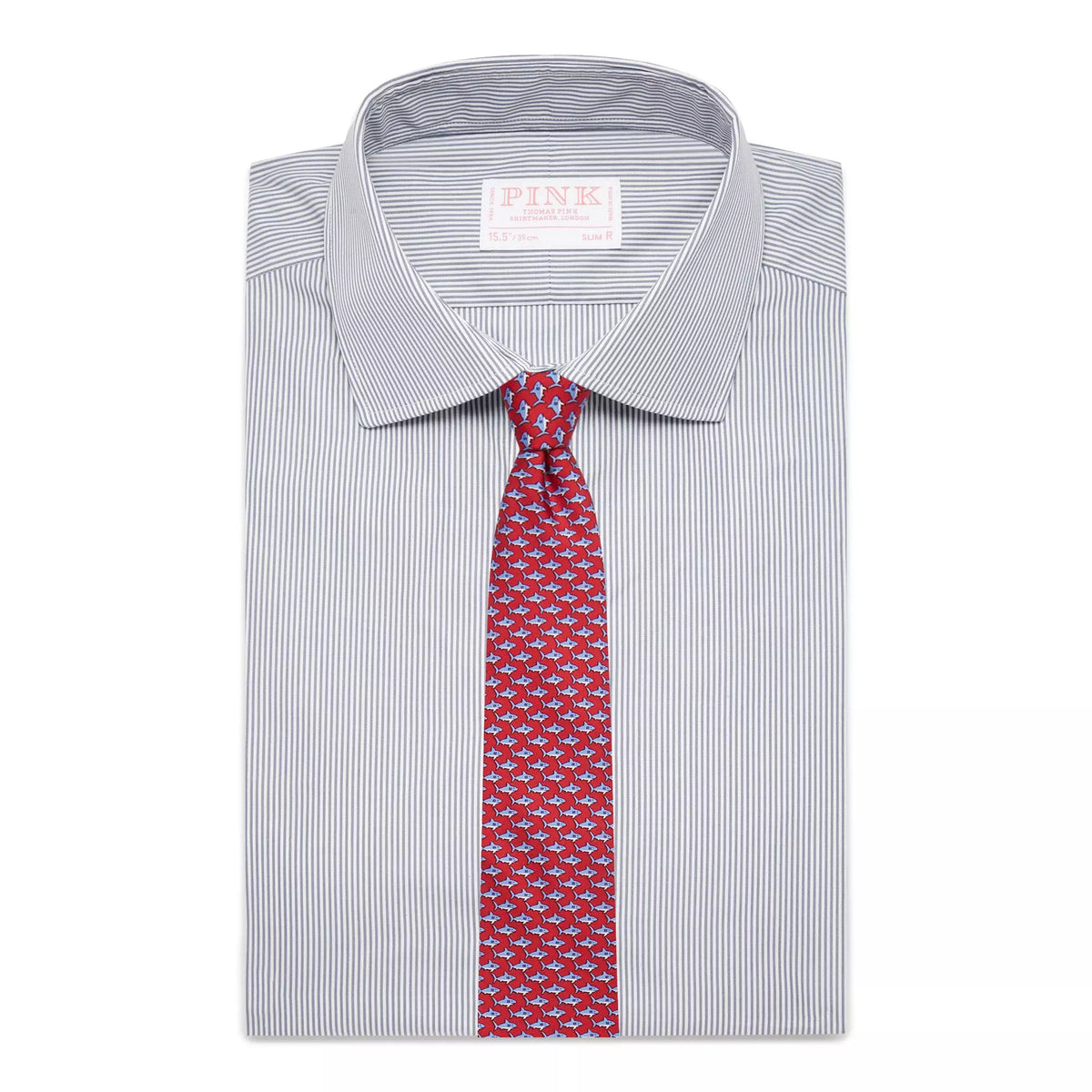 Grey & White Slim Fit Supraluxe Fine Bengal Formal Shirt
