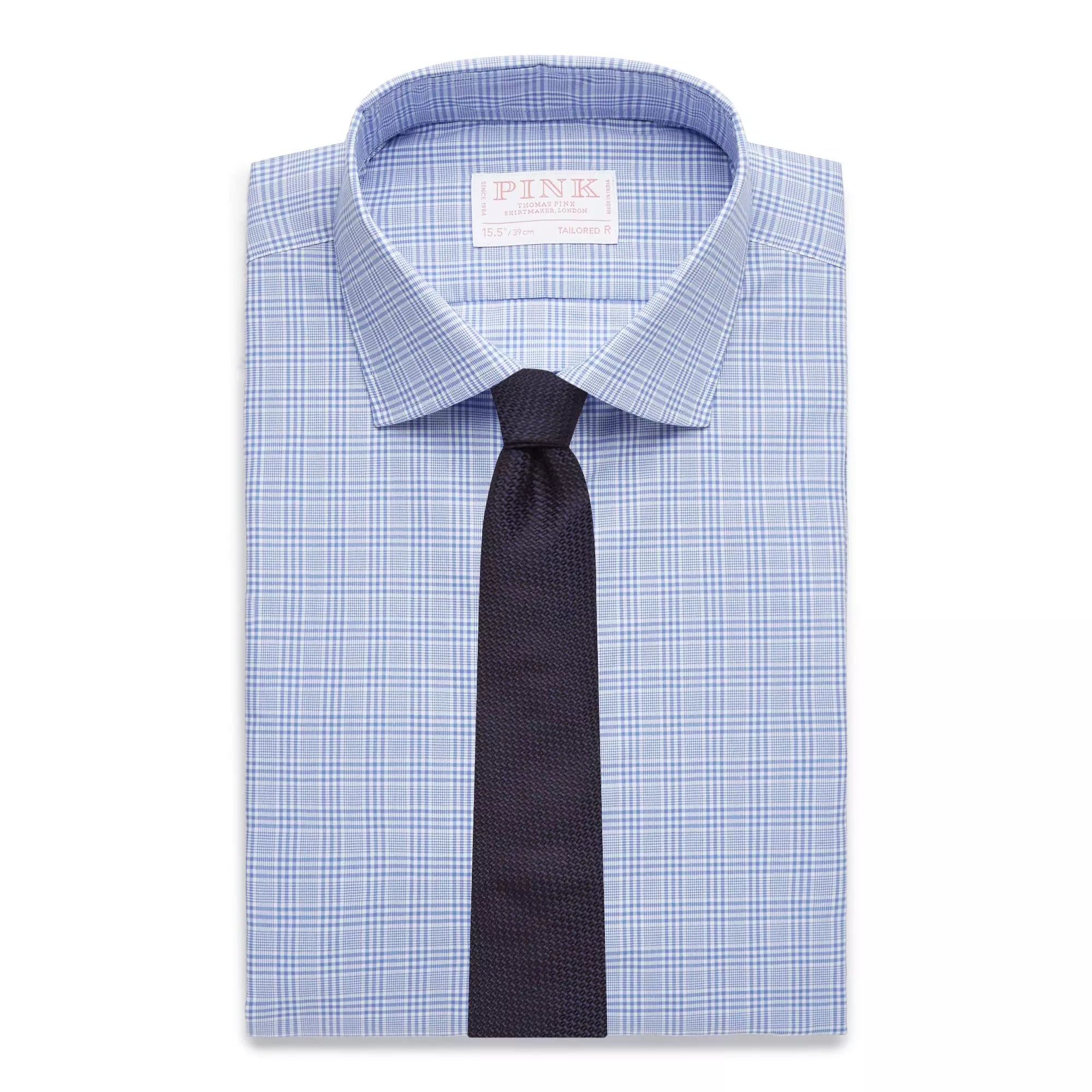 Blue & White Tailored Fit Zephir 1818 POW Check Formal Shirt