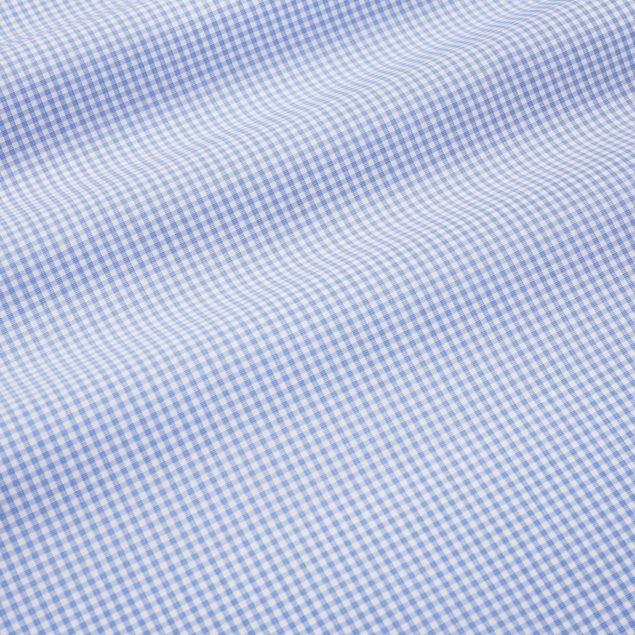 Blue & White Slim Fit Mini Check Formal Shirt