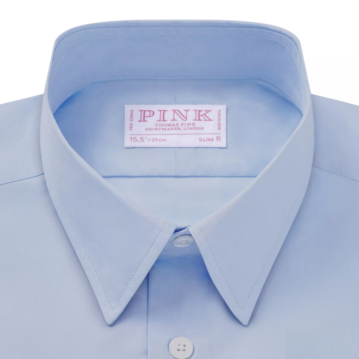 Pale Blue Slim Fit Cotton Satin Formal Shirt