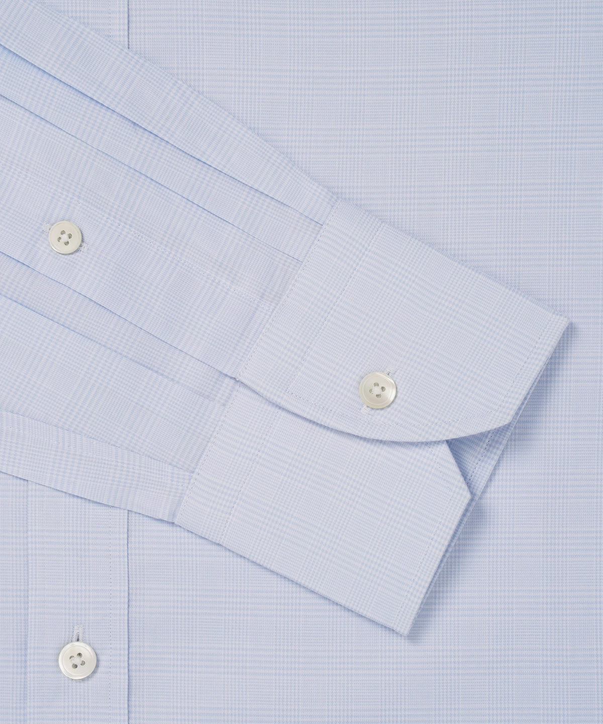 Pale Blue & White Classic Fit Small POW Check Formal Shirt