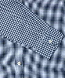 Navy & White Slim Fit Smart Casual Oxford Micro Check Shirt