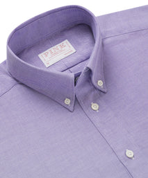 Purple & White Tailored Fit Smart Casual Oxford Shirt