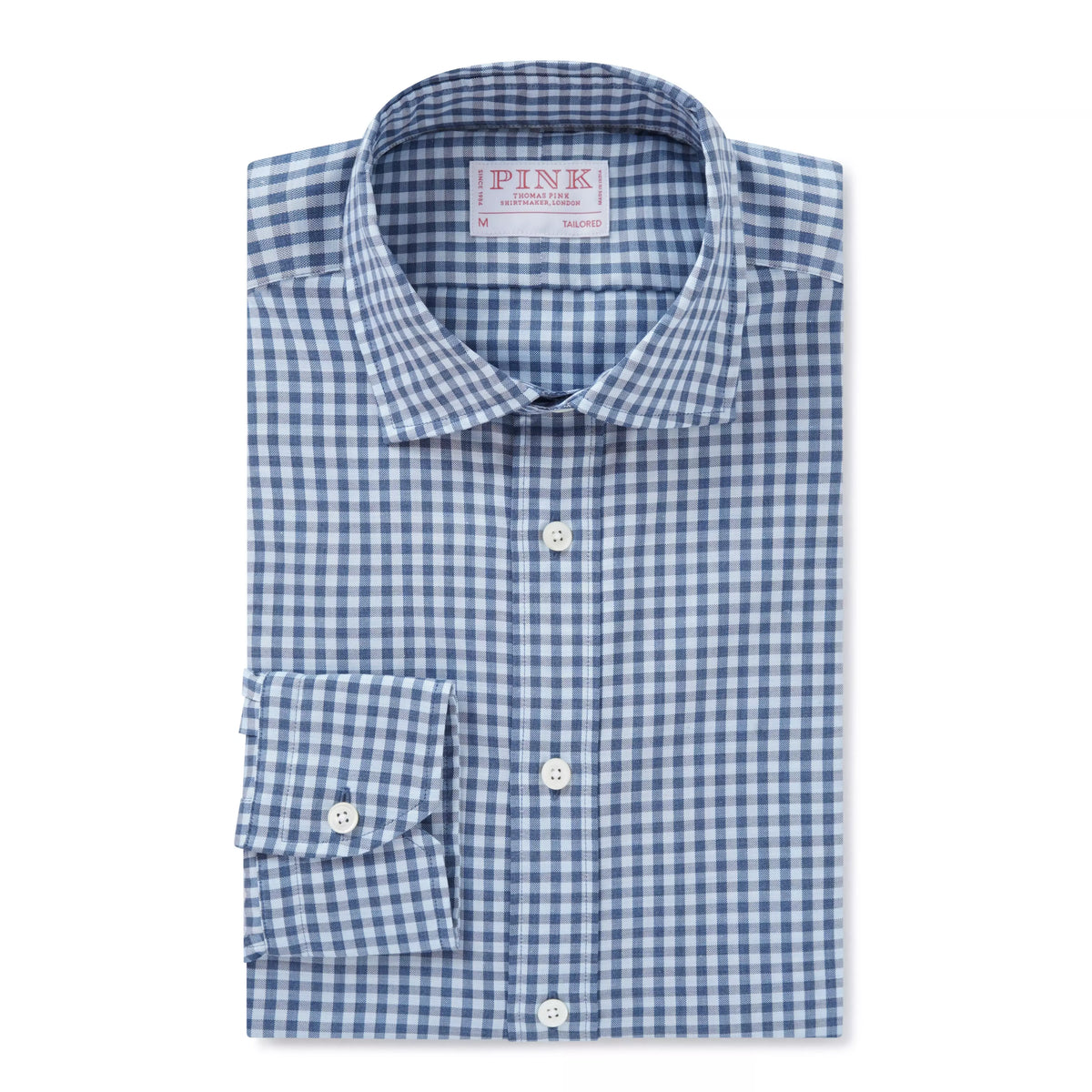 Pale Blue & Blue Tailored Fit Smart Casual Oxford Check Shirt