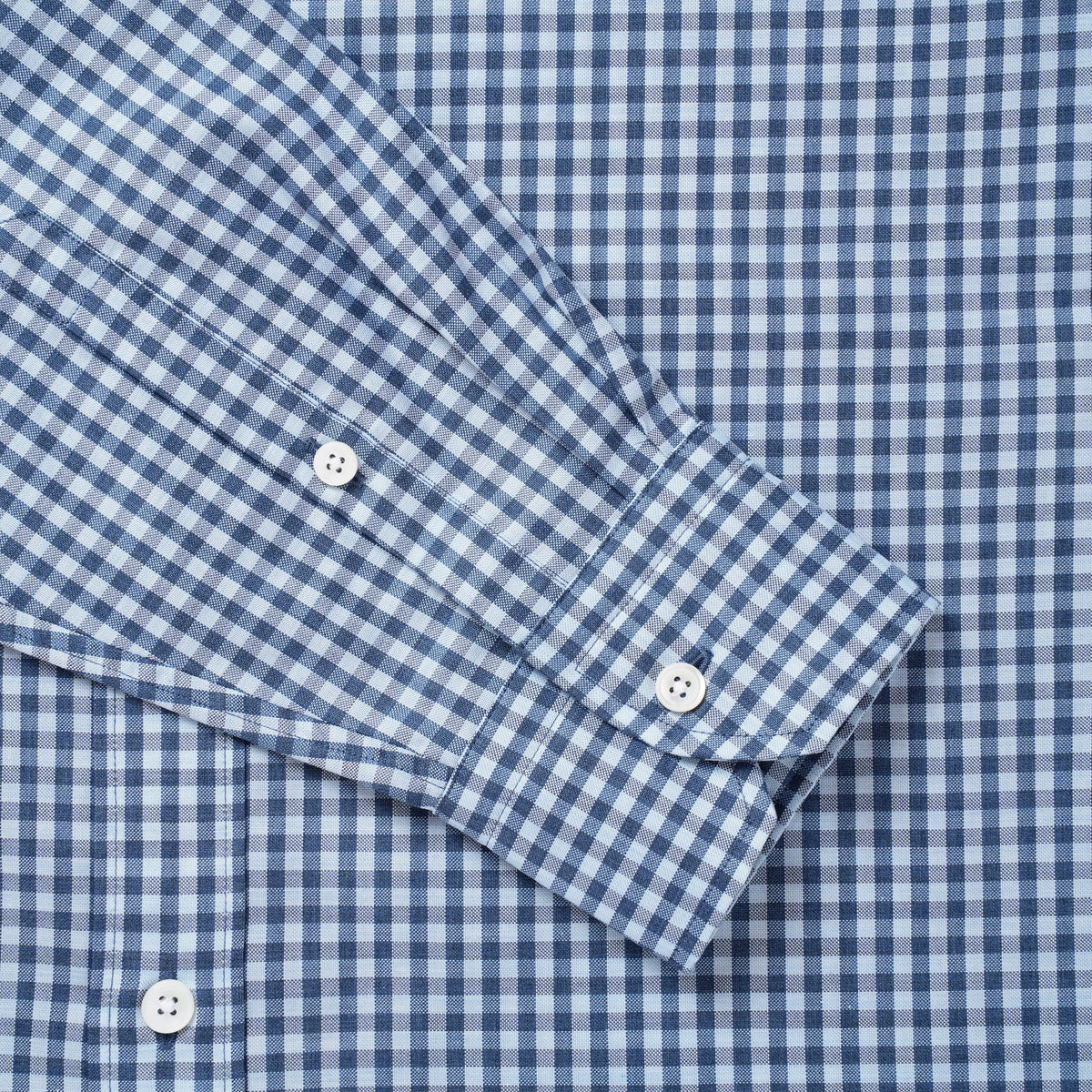Pale Blue & Blue Tailored Fit Smart Casual Oxford Check Shirt