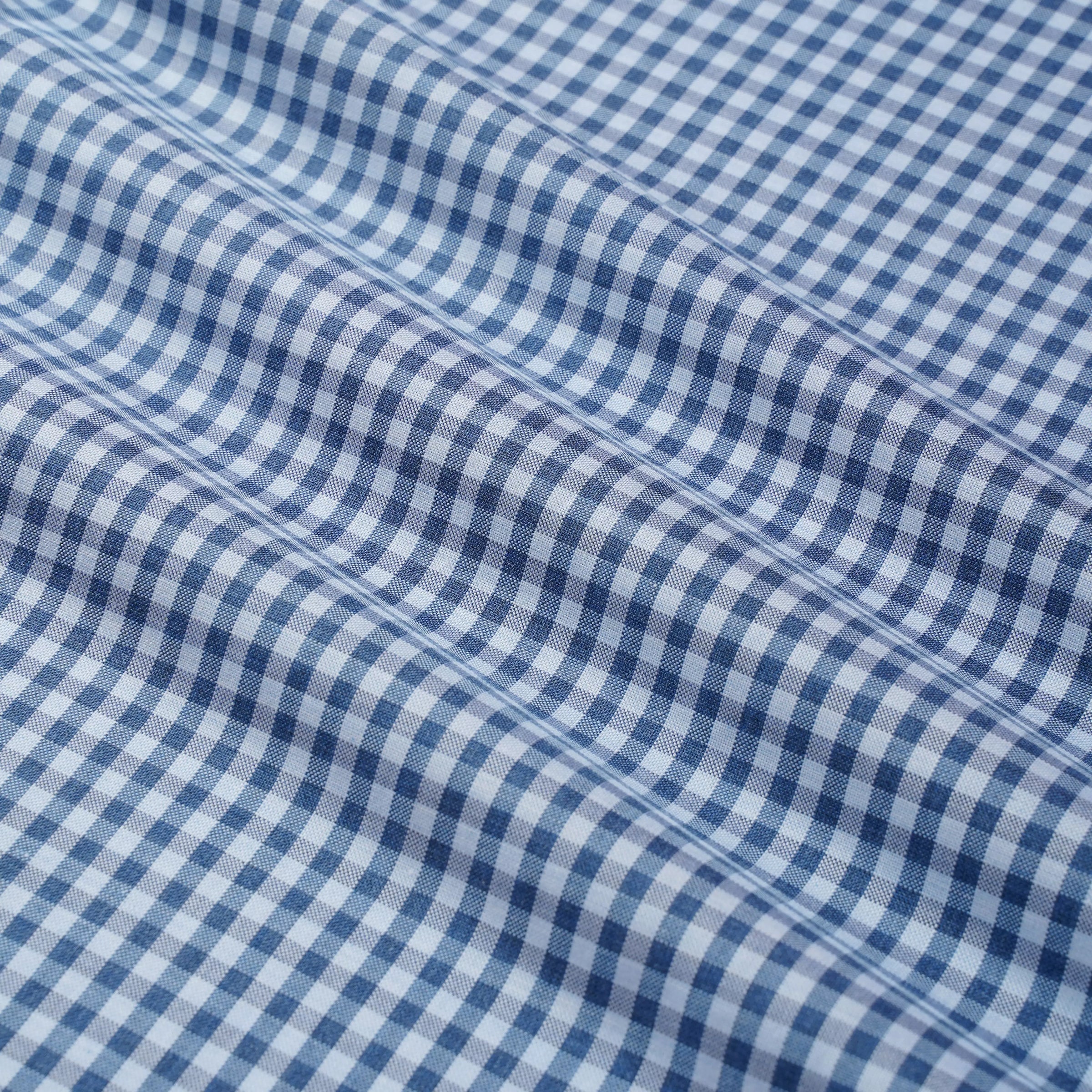 Pale Blue & Blue Tailored Fit Smart Casual Oxford Check Shirt