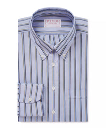 Blue & Green Classic Fit Smart Casual Jubilee End On End Shirt