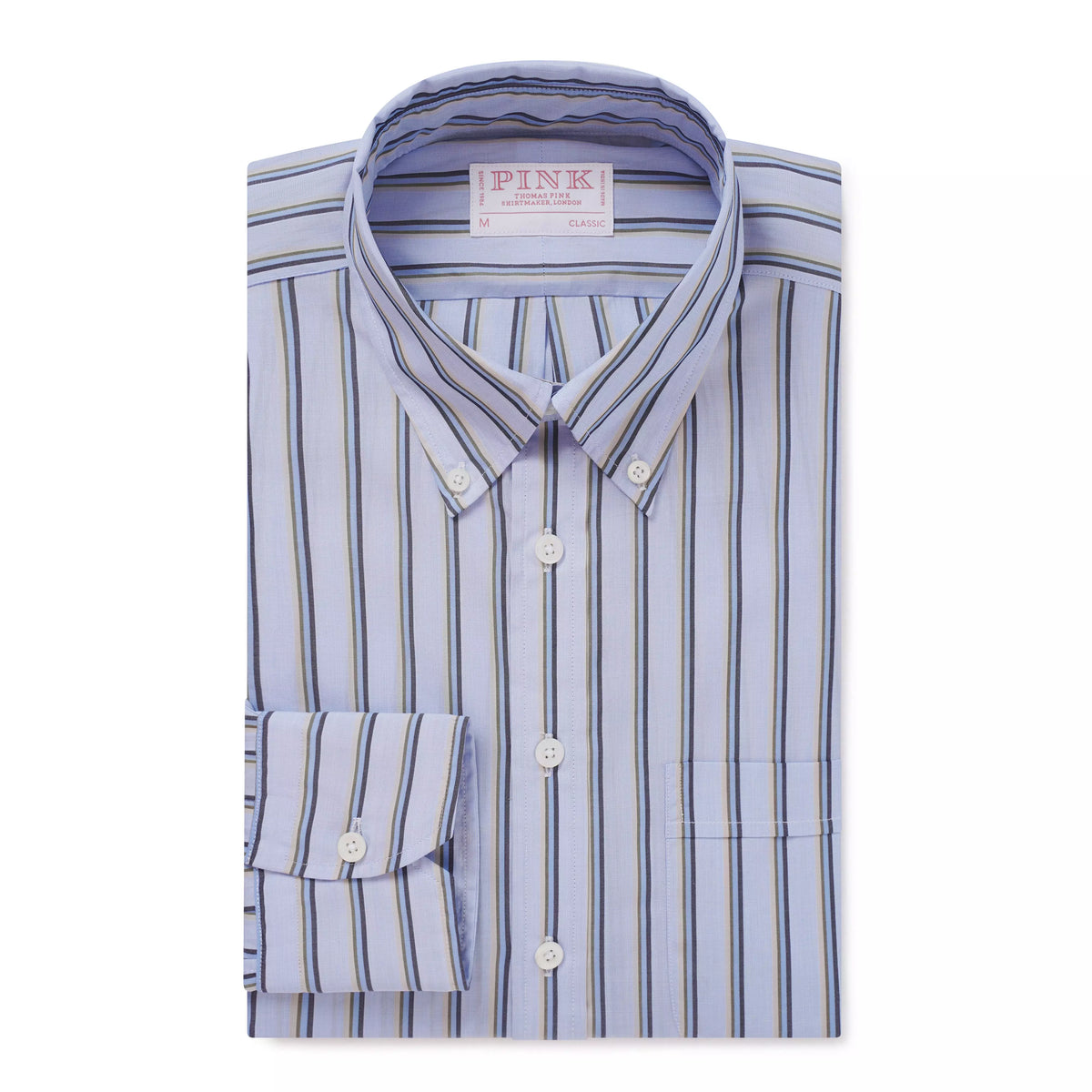 Blue & Green Classic Fit Smart Casual Jubilee End On End Shirt