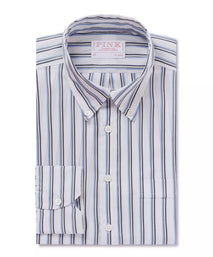 White & Blue Classic Fit Smart Casual Jubilee End On End Shirt