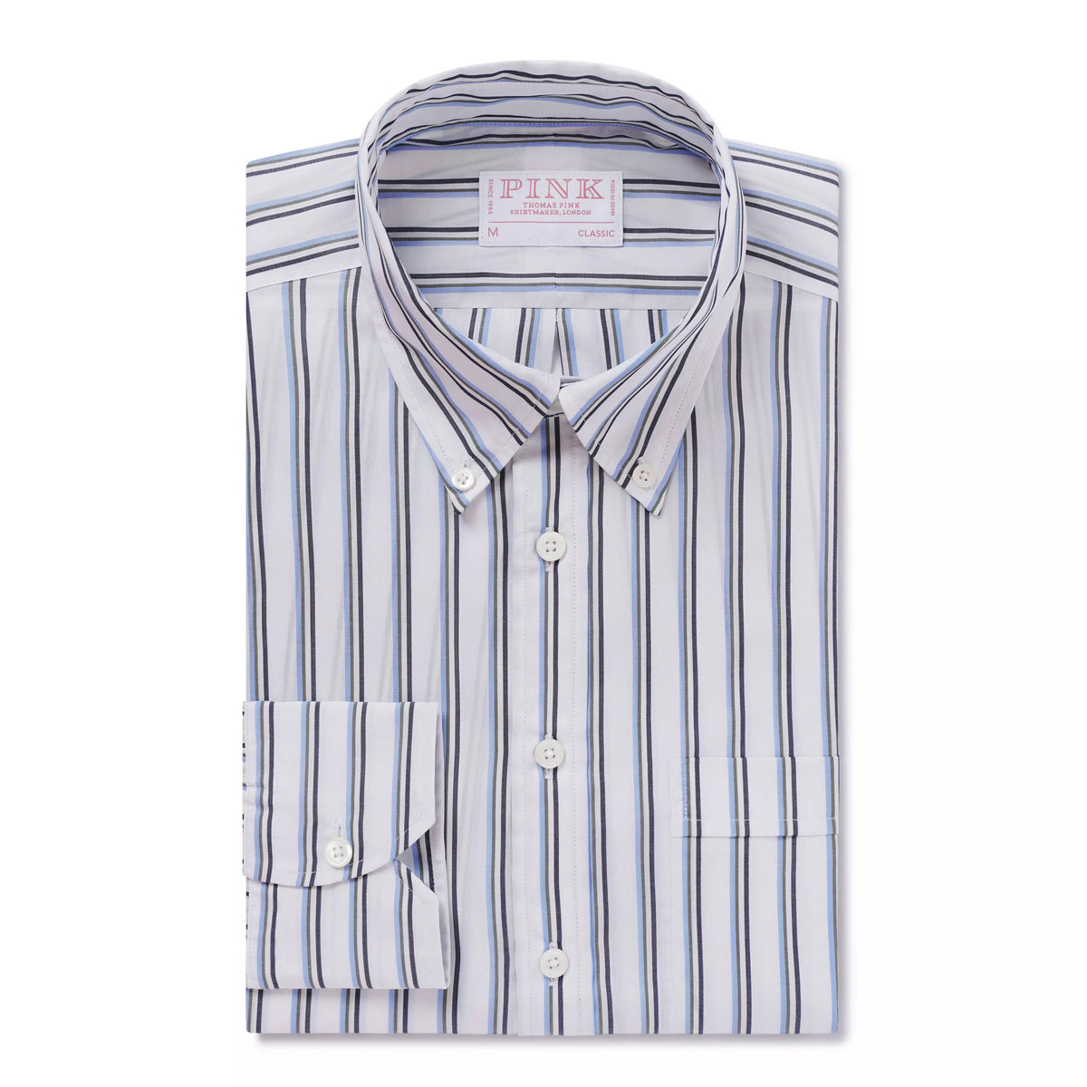 White & Blue Classic Fit Smart Casual Jubilee End On End Shirt