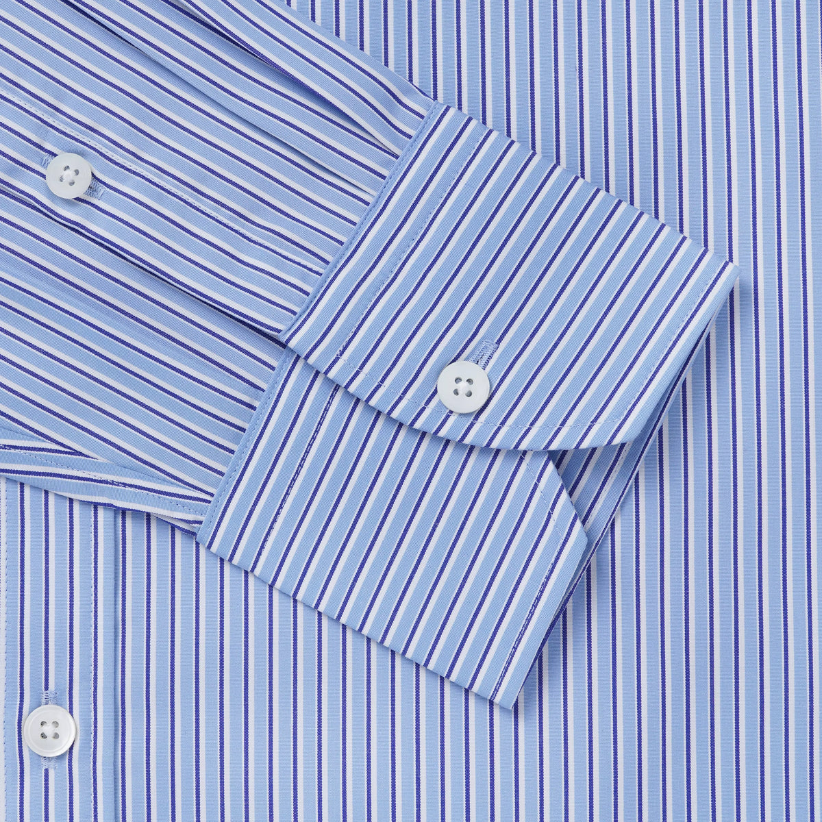 Blue & Navy Tailored Fit Journey Regent Stripe Formal Shirt