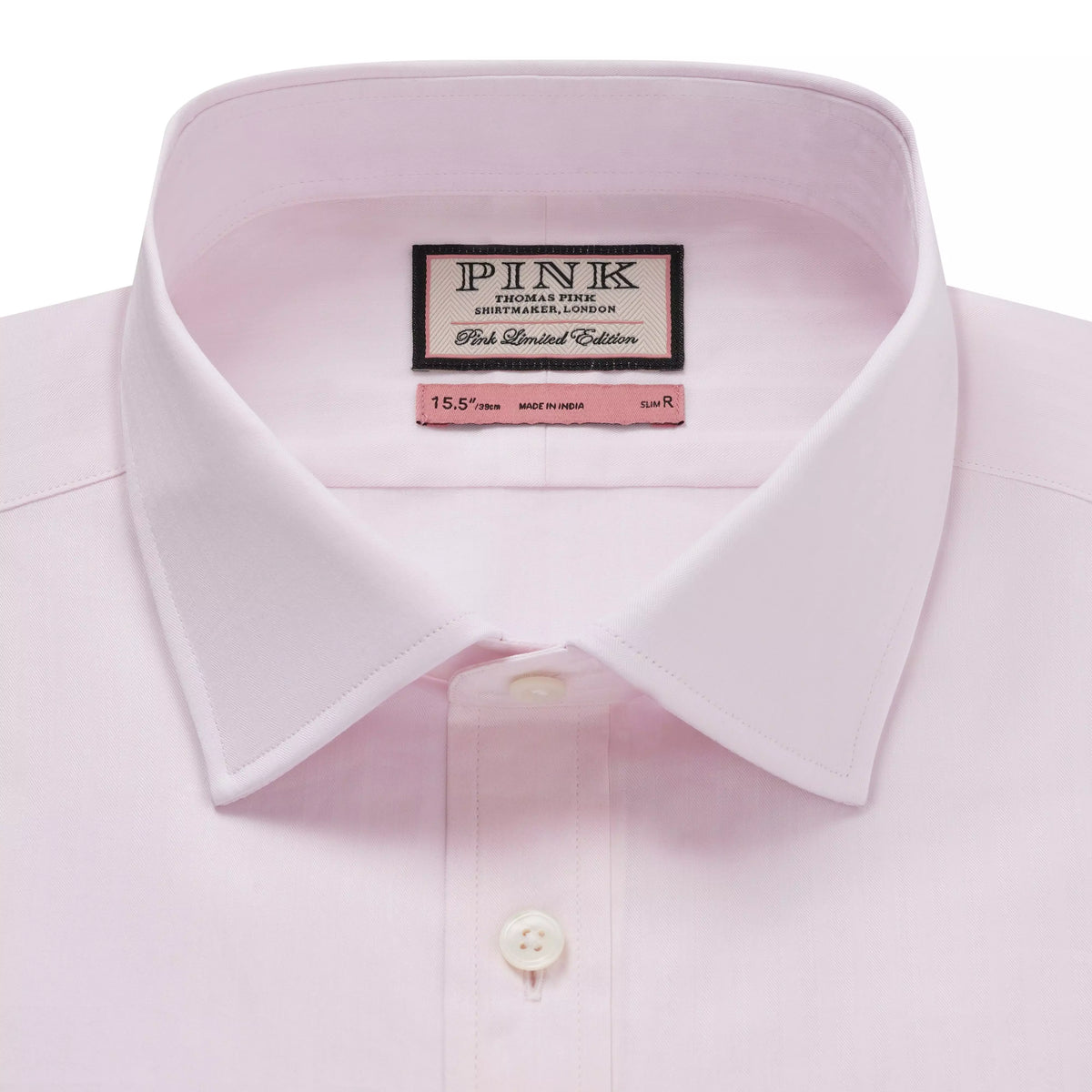 Pale Pink Slim Fit Formal Fine Herringbone Shirt