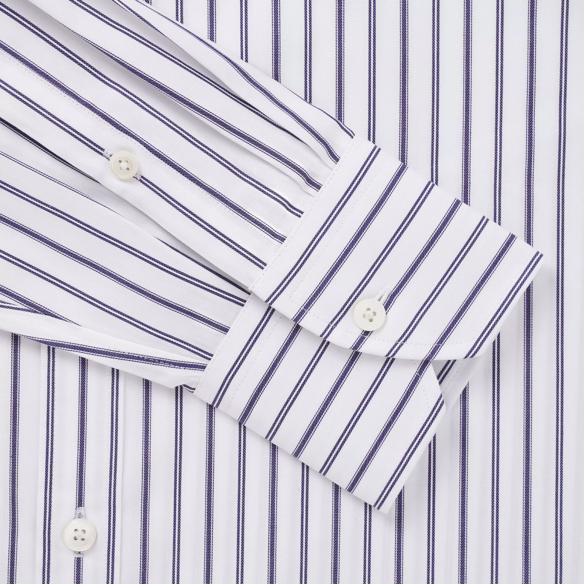 White & Navy Tailored Fit Multi Stripe Formal Shirt