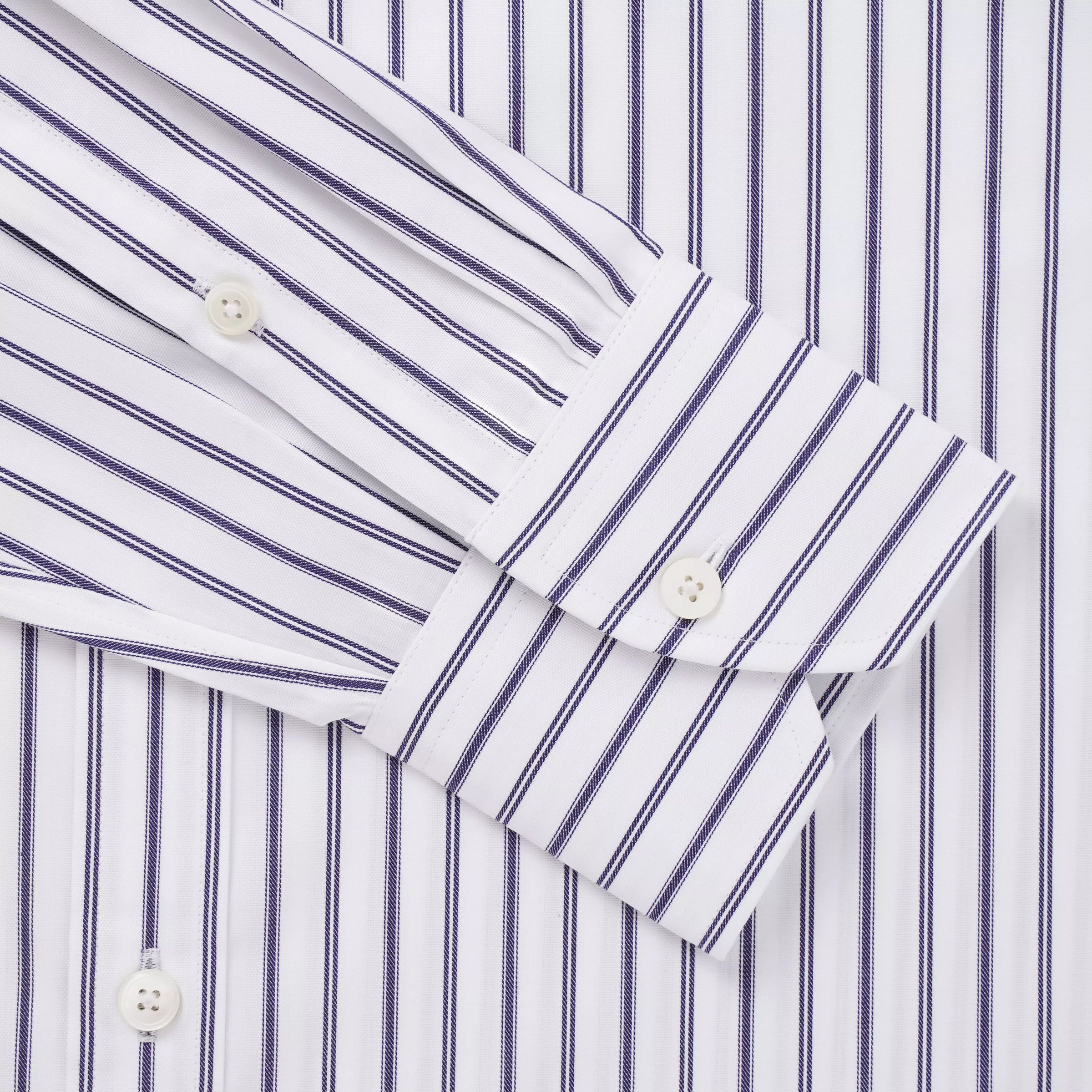 White & Navy Tailored Fit Multi Stripe Formal Shirt