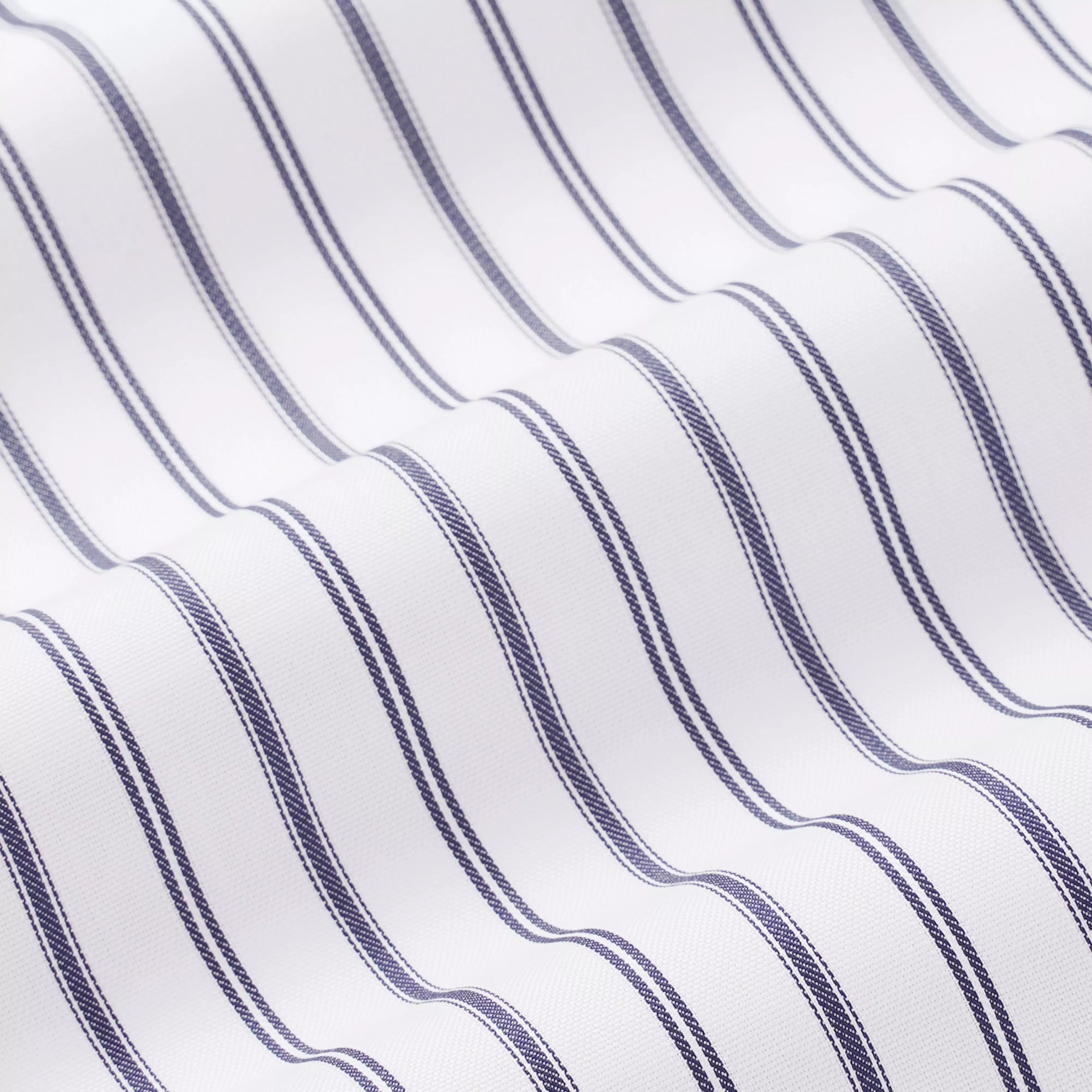 White & Navy Tailored Fit Multi Stripe Formal Shirt