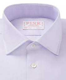 Lilac Classic Fit Double Cuff Plain Dobby Formal Shirt
