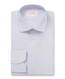 Pale Blue & White Slim Fit Pin Stripe Formal Shirt