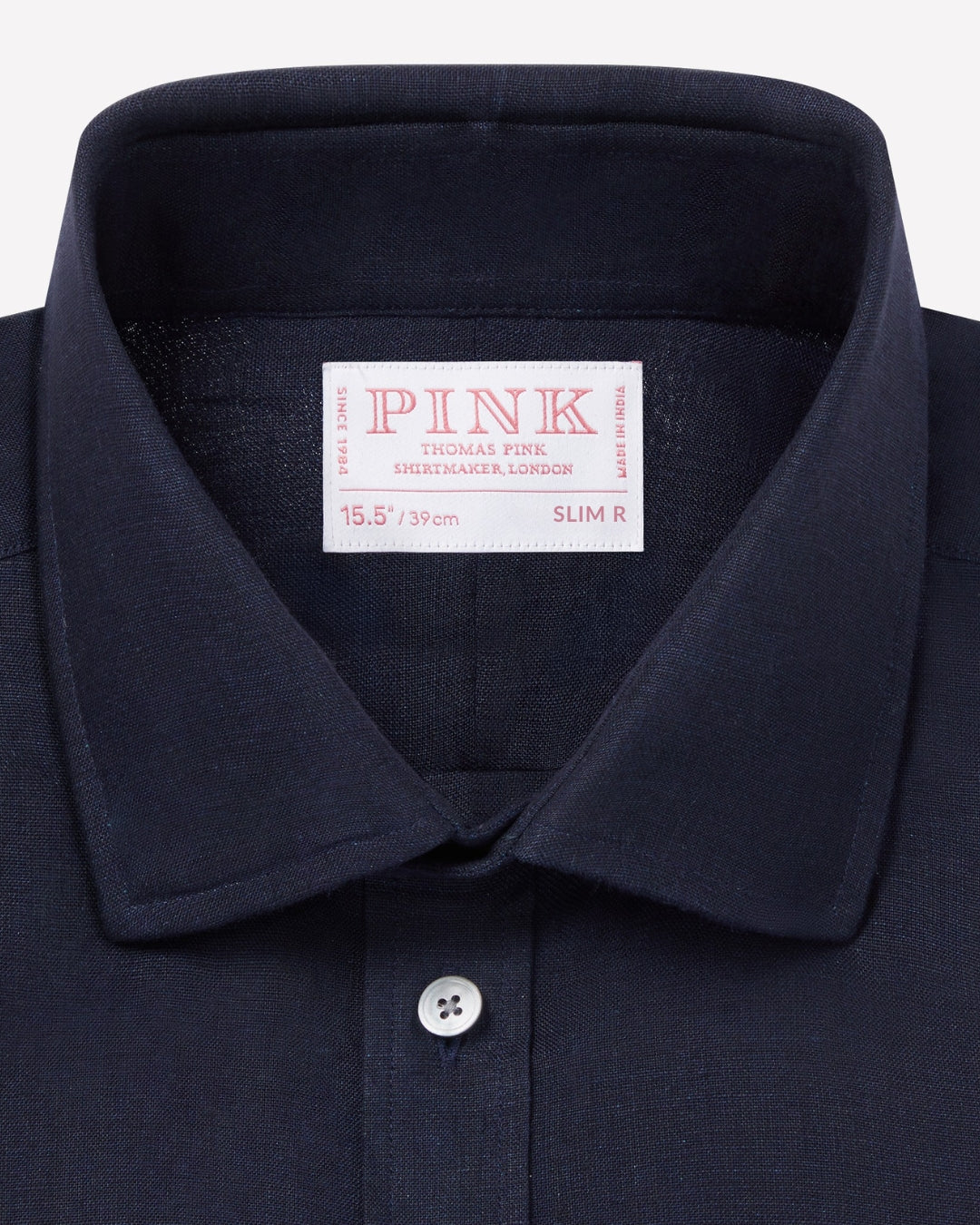 Navy Slim Fit Essential Linen Formal Shirt
