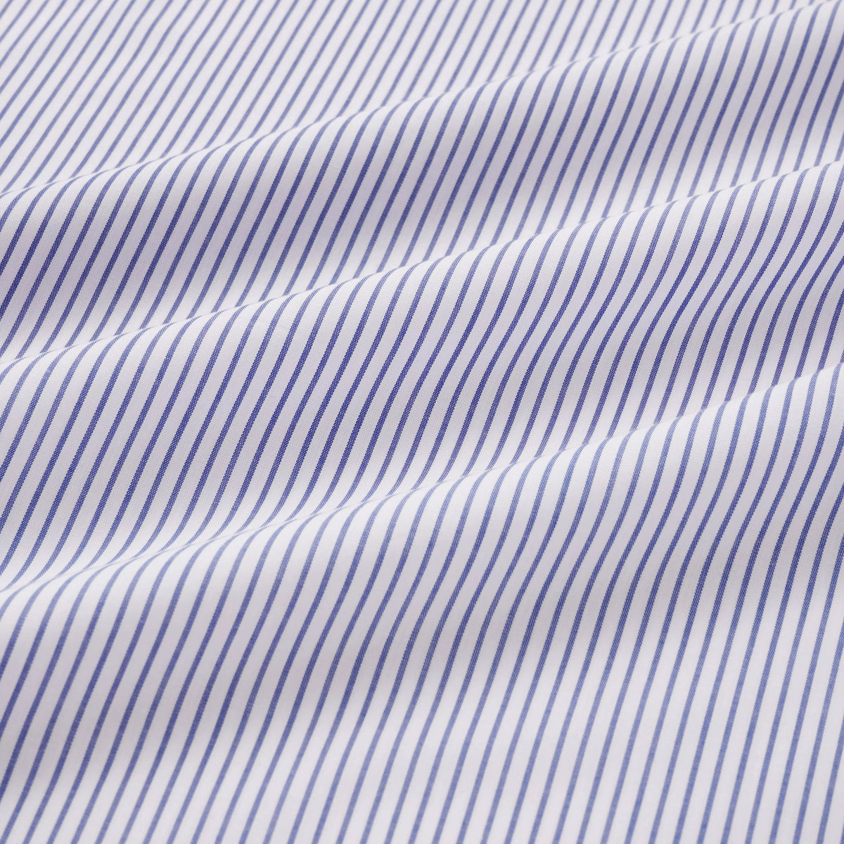 Deep Blue & White Tailored Fit Double Cuff Panama Medium Stripe Formal Shirt
