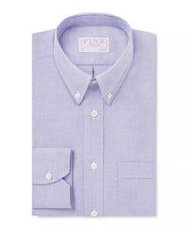 Blue Tailored Fit Smart Casual Button Down Open Weave Oxford Shirt