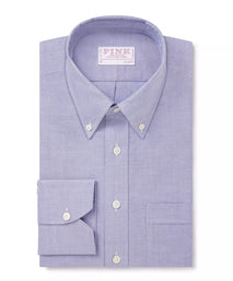 Blue Classic Fit Smart Casual Button Down Open Weave Oxford Shirt