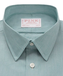 Deep Green & White Slim Fit Hairline Rope Stripe Formal Shirt