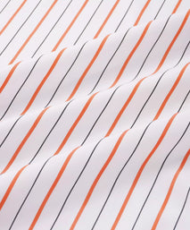White & Orange Tailored Fit Wide Set Stripe Formal Shirt