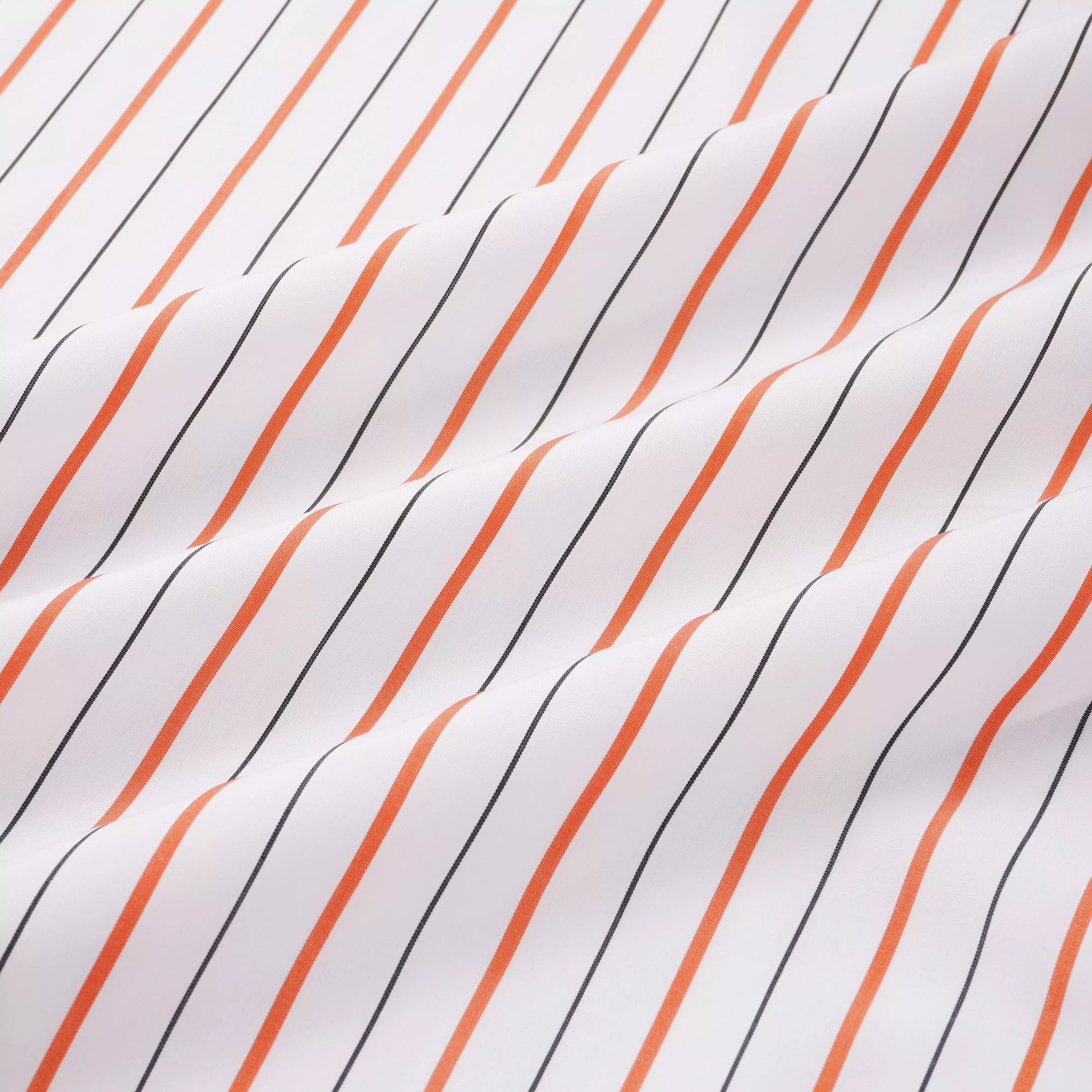 White & Orange Tailored Fit Wide Set Stripe Formal Shirt