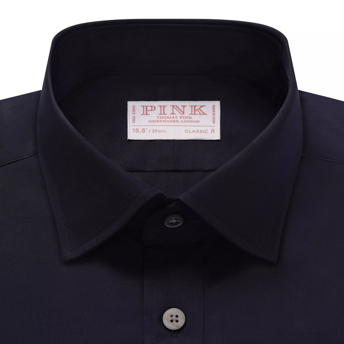Navy Blue Classic Fit Double Cuff Ramses Cotton Poplin Formal Shirt